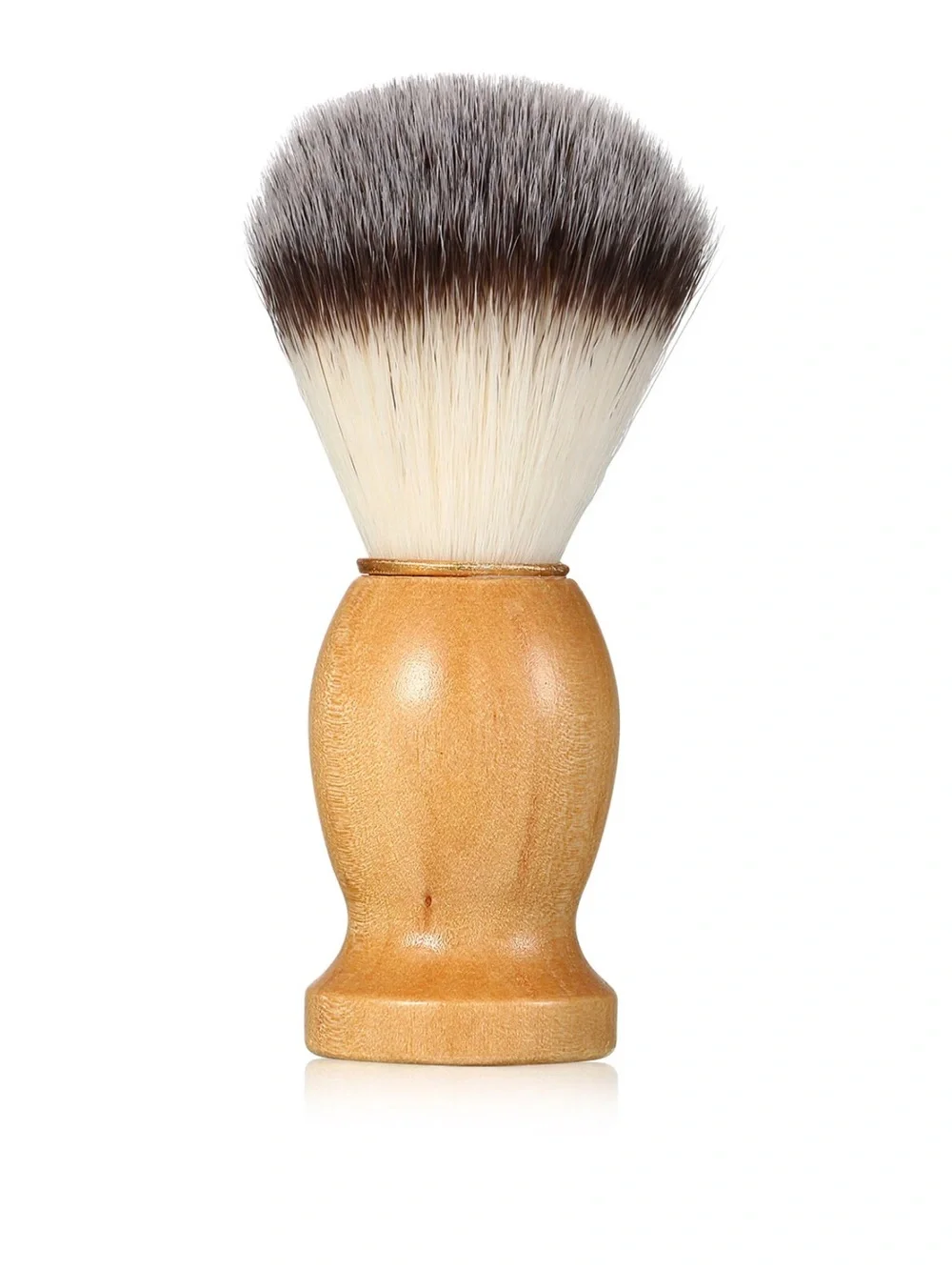 Wood Handle Shaving Brush with Silver Lather Bowl and Stand - Men Grooming NIB